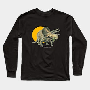 Triceratops Cut Out (with Orange Disc) Long Sleeve T-Shirt